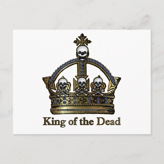 King of the Dead Skull Crown Postcard (Front)