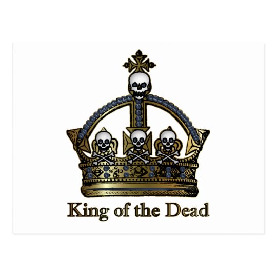 King of the Dead Skull Crown Postcard