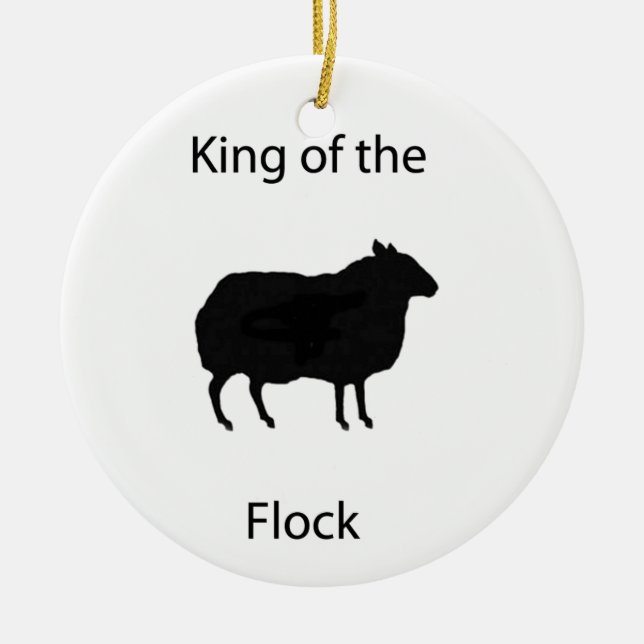 King of the flock ceramic tree decoration (Front)
