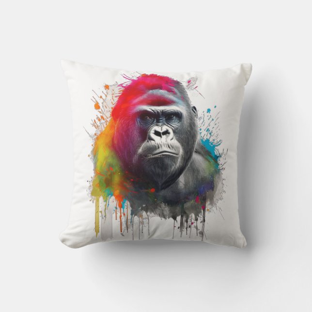 King of the Forest: Majestic Gorila Espald Cushion (Front)