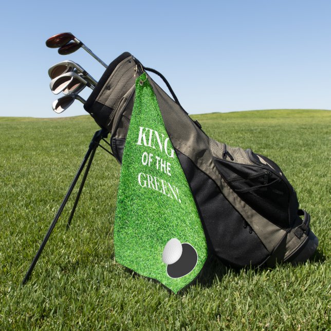 King Of The Green Golf Lover Celebration Party Golf Towel (Green)