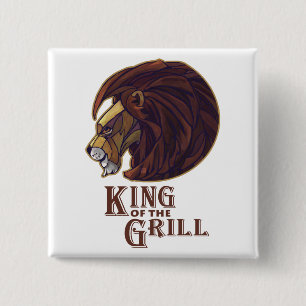 King of the Grill 15 Cm Square Badge
