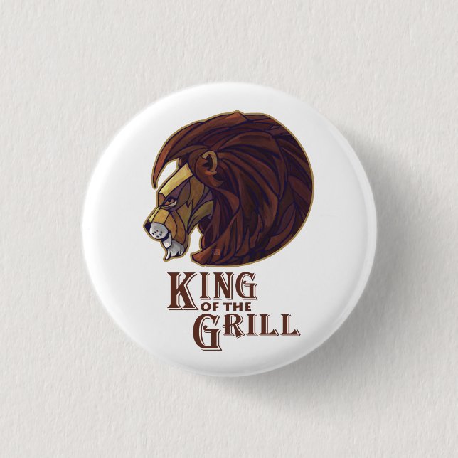 King of the Grill 3 Cm Round Badge (Front)