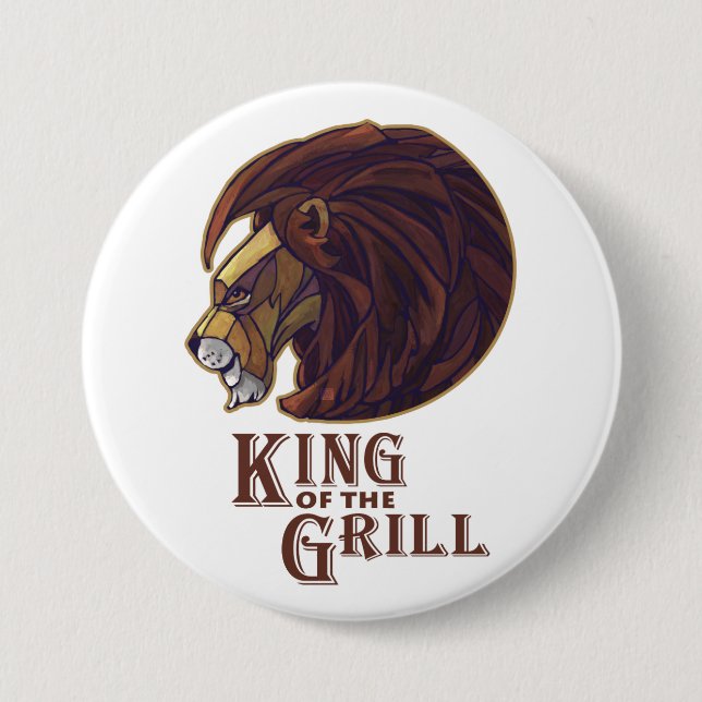 King of the Grill 7.5 Cm Round Badge (Front)