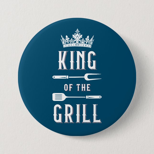King of the Grill 7.5 Cm Round Badge (Front)