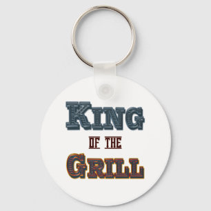 King of the Grill BBQ Cooking Slogan Key Ring