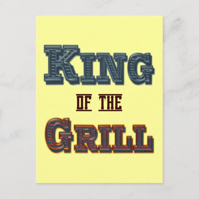 King of the Grill BBQ Cooking Slogan Postcard (Front)