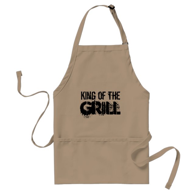 King of the grill | Beige BBQ party apron for men (Front)