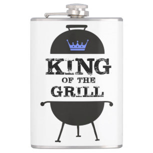King Of The Grill, Black Blue Crown Hip Flask