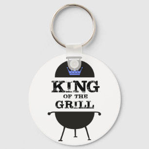 King Of The Grill, Black Blue Crown Key Ring
