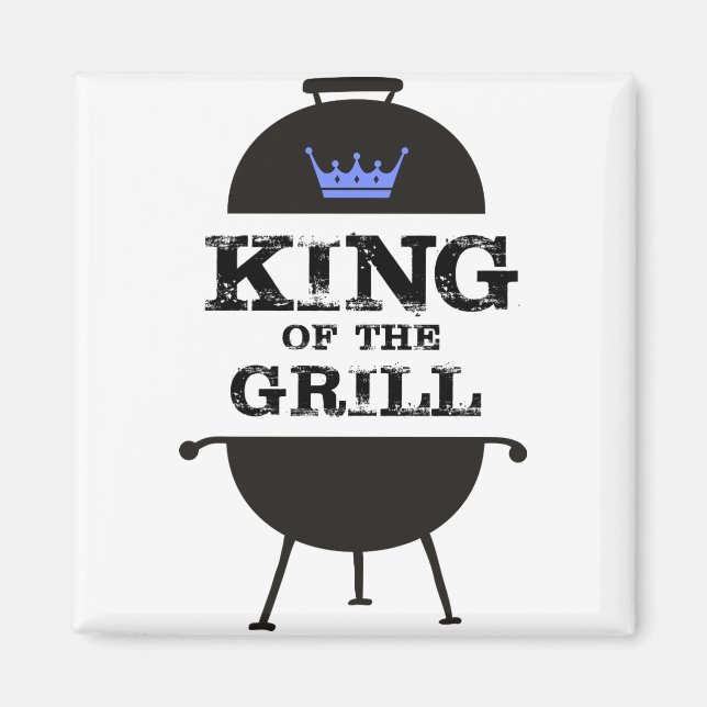 King Of The Grill, Black Blue Crown Magnet (Front)