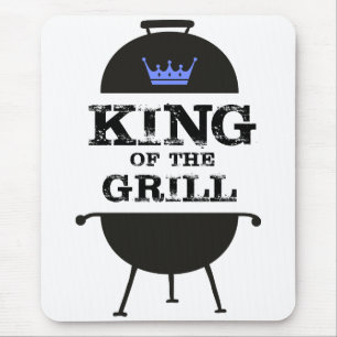 King Of The Grill, Black Blue Crown Mouse Mat