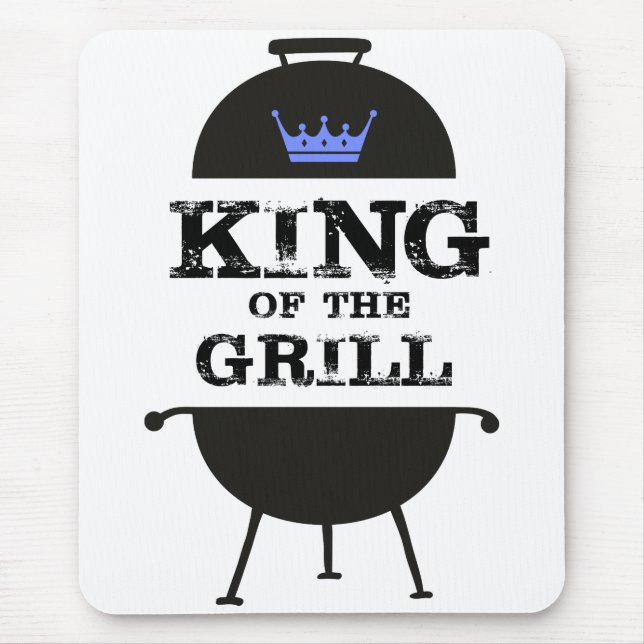 King Of The Grill, Black Blue Crown Mouse Mat (Front)
