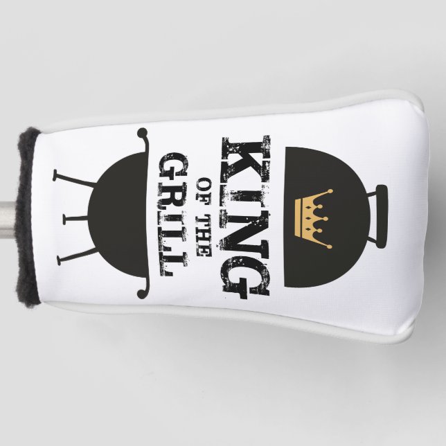 King Of The Grill, Black Gold Crown Golf Head Cover (Front)