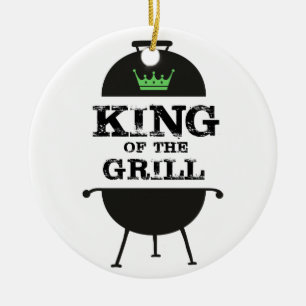 King Of The Grill, Black Green Crown Ceramic Tree Decoration