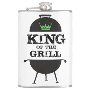 King Of The Grill, Black Green Crown Hip Flask