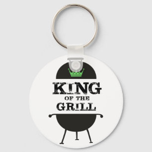 King Of The Grill, Black Green Crown Key Ring