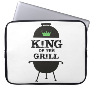 King Of The Grill, Black Green Crown Laptop Sleeve