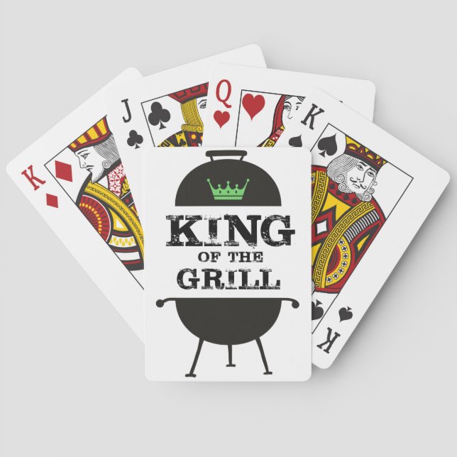 King Of The Grill, Black Green Crown Playing Cards (Back)