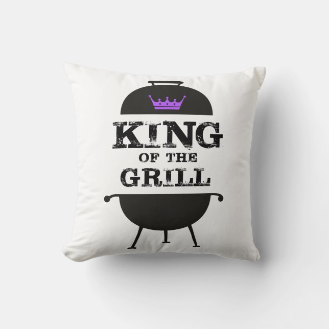 King Of The Grill, Black Purple Crown Cushion (Front)