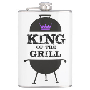 King Of The Grill, Black Purple Crown Hip Flask