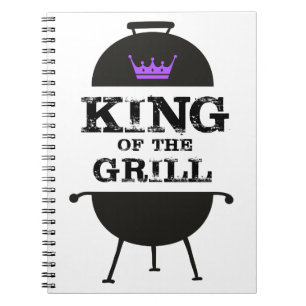 King Of The Grill, Black Purple Crown Notebook