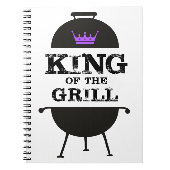 King Of The Grill, Black Purple Crown Notebook (Front)