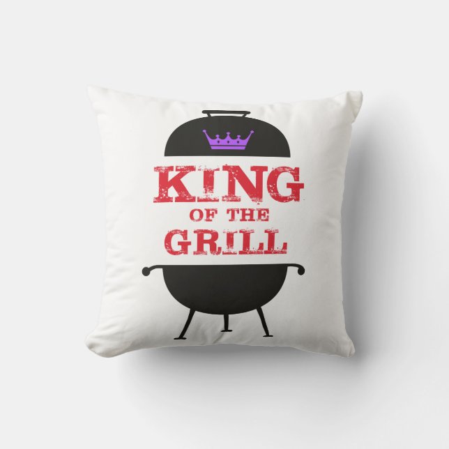 King Of The Grill, Black Purple Crown Red Cushion (Front)