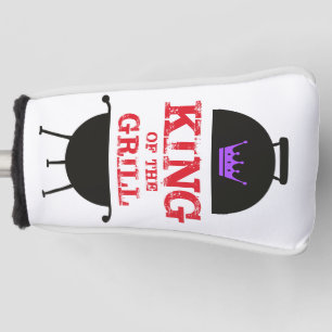 King Of The Grill, Black Purple Crown Red Golf Head Cover