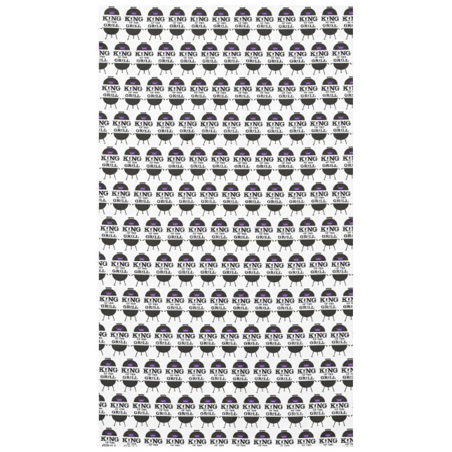King Of The Grill, Black Purple Crown Tablecloth (Front)