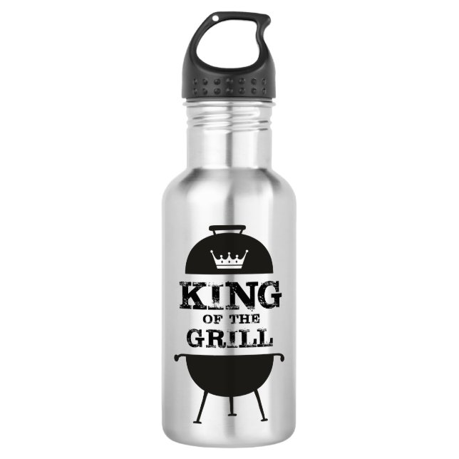 King Of The Grill, Black White Crown 532 Ml Water Bottle (Front)