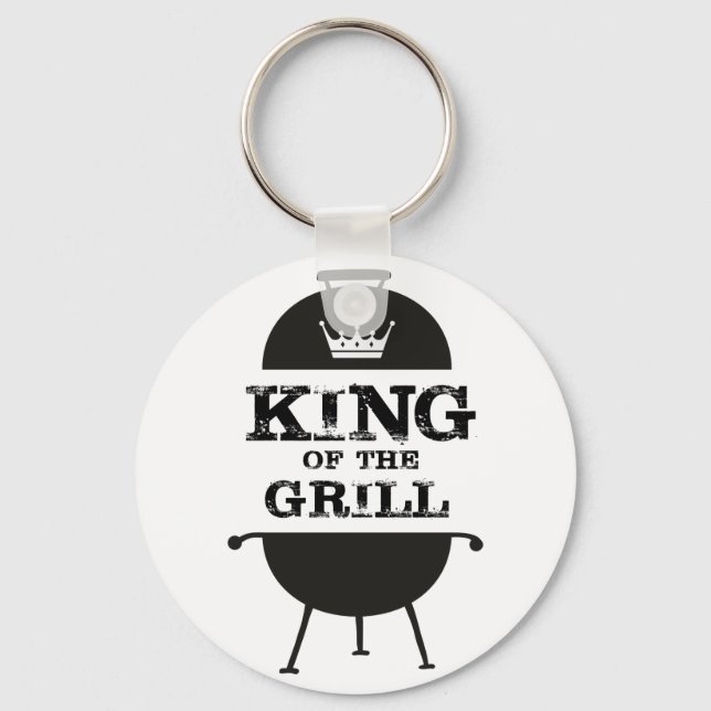 King Of The Grill, Black White Crown Key Ring (Front)