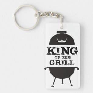 King Of The Grill, Black White Crown Key Ring