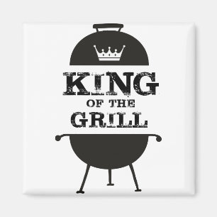 King Of The Grill, Black White Crown Magnet
