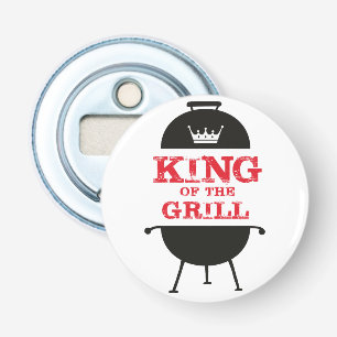 King Of The Grill, Black White Crown Red Bottle Opener