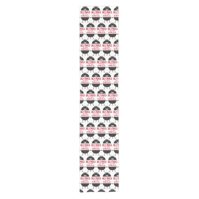 King Of The Grill, Black White Crown Red Short Table Runner (Front)