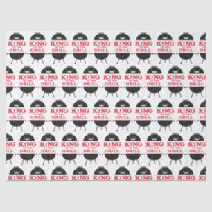 King Of The Grill, Black White Crown Red Tissue Paper