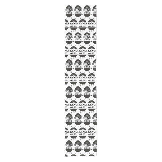 King Of The Grill, Black White Crown Short Table Runner (Front)