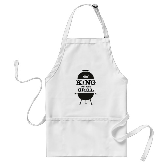 King Of The Grill, Black White Crown Standard Apron (Front)