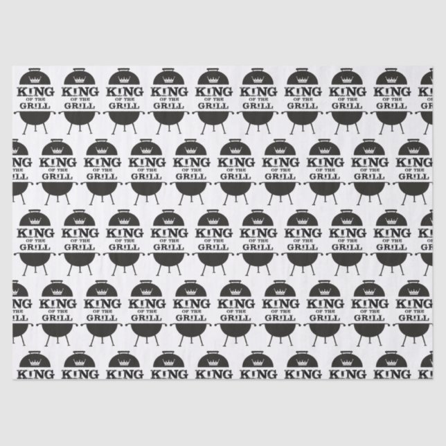 King Of The Grill, Black White Crown Tissue Paper (Front)