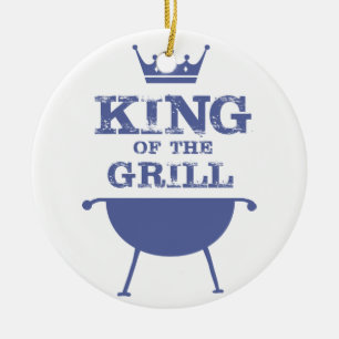 King Of The Grill, Blue Ceramic Tree Decoration