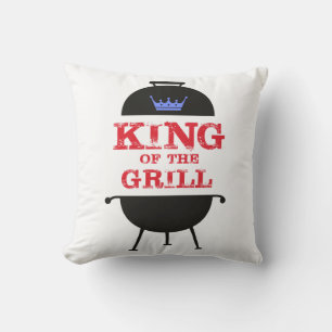 King Of The Grill, Blue Crown Red Cushion