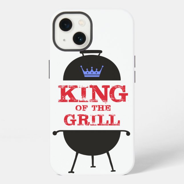 King Of The Grill, Blue Crown Red iPhone Case (Back)