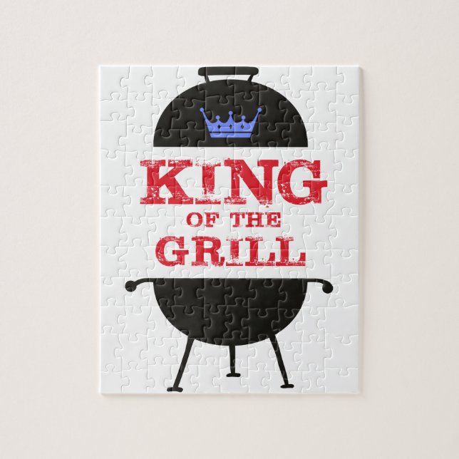 King Of The Grill, Blue Crown Red Jigsaw Puzzle (Vertical)