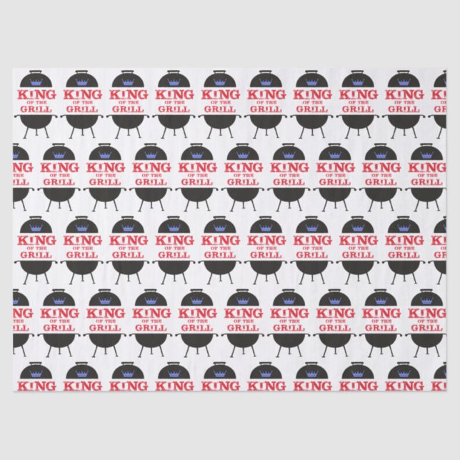 King Of The Grill, Blue Crown Red Tissue Paper (Front)