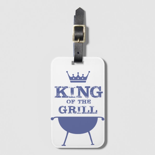 King Of The Grill, Blue Luggage Tag (Front Vertical)