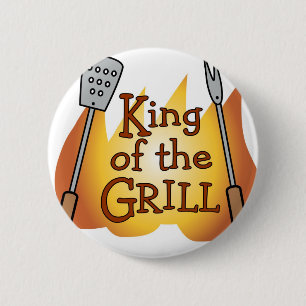 King of the Grill Button Badge