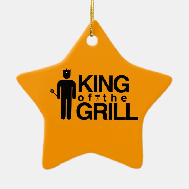 King of the Grill Ceramic Tree Decoration (Front)
