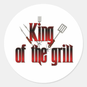 King of the grill classic round sticker