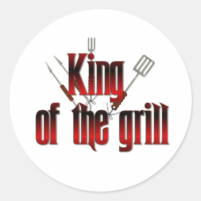 King of the grill classic round sticker (Front)
